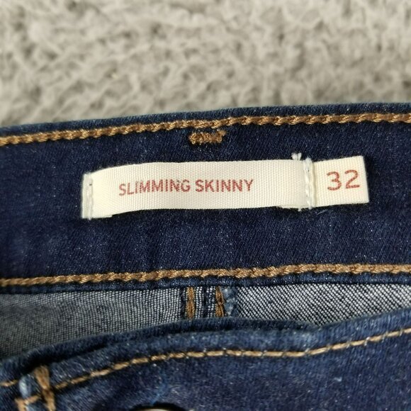 Levis Jeans Womens 32 Slimming Skinny Stretch Blue Mid Rise Shaping Panel - Picture 9 of 12